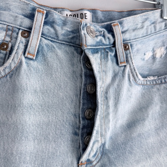 AGOLDE Parker Vintage Cut Off Short in Swapmeet Size 26 Distressed Light Wash - Picture 9 of 16